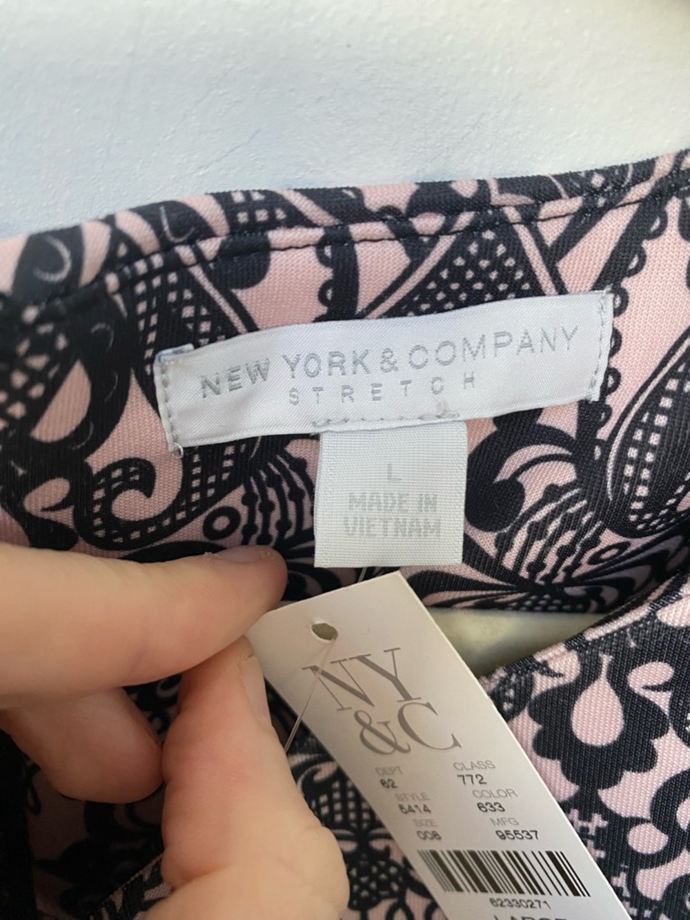 New York and Company Pink and black sheath dress - Picture 4 of 8